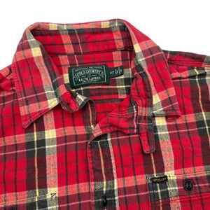 Polo Country Ralph Lauren Flannel‎ Shirt Mens XL Red Plaid Button Up Long Sleeve